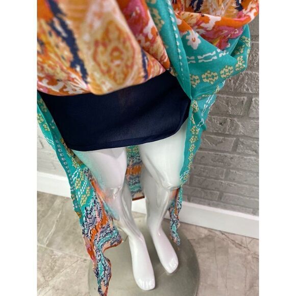 Anthropologie Tolani Multi Color Aztec Paint Silk Maxi Skirt Size M - Picture 6 of 10